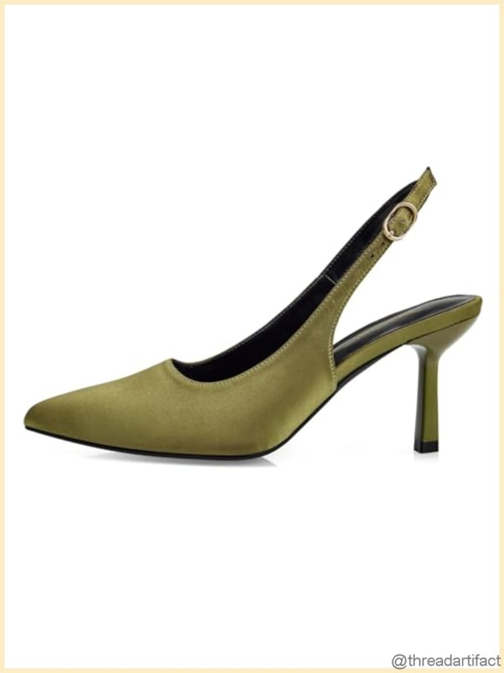 Kitten Heel Slingback Pumps Pointed Toe Buckle Strap Dressy Work Wedding